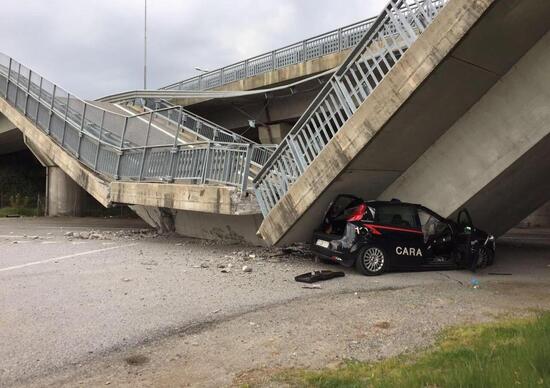 Crolla ponte della tangenziale di Fossano: schiacciata un'auto dei Carabinieri